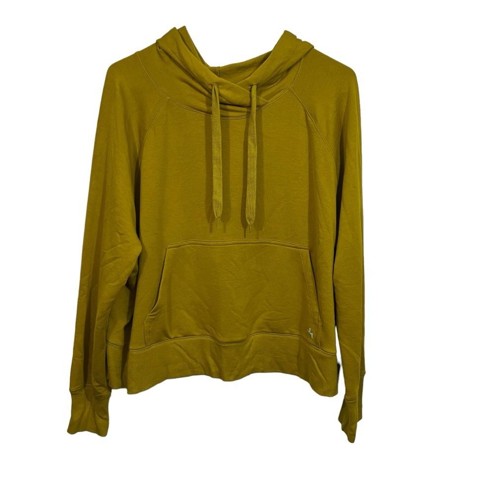 NWT JoyLab Mustard Cropped Cozy Hoodie Sweatshirt